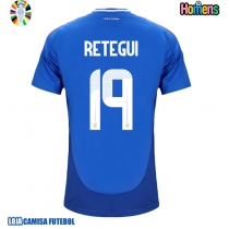 Camisa de Futebol Itália Mateo Retegui #19 Equipamento Principal Europeu 2024 Manga Curta